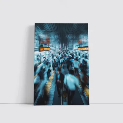 Busy Train Station Platform Rush Hour Crowd
