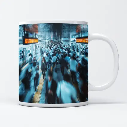 Busy Train Station Platform Rush Hour Crowd