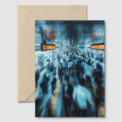 Busy Train Station Platform Rush Hour Crowd