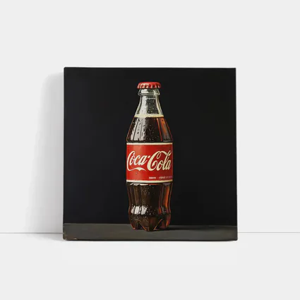 Coca Cola Glass Bottle Oil Painting Dark