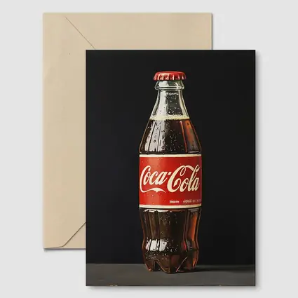 Coca Cola Glass Bottle Oil Painting Dark