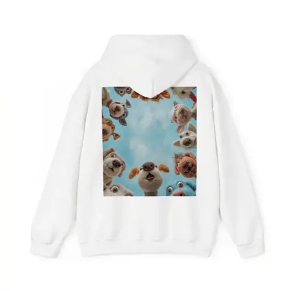 Cute Felted Dogs Circle Blue Sky