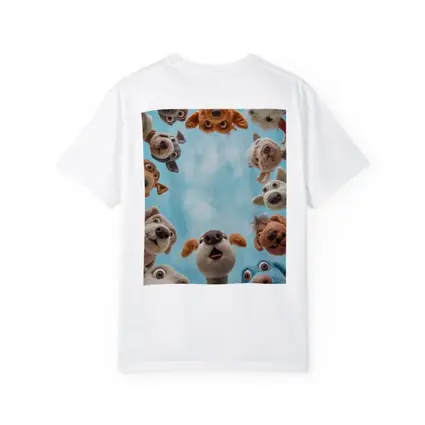 Cute Felted Dogs Circle Blue Sky