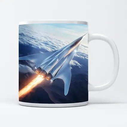 Supersonic Jet Flying Above Mountain Clouds