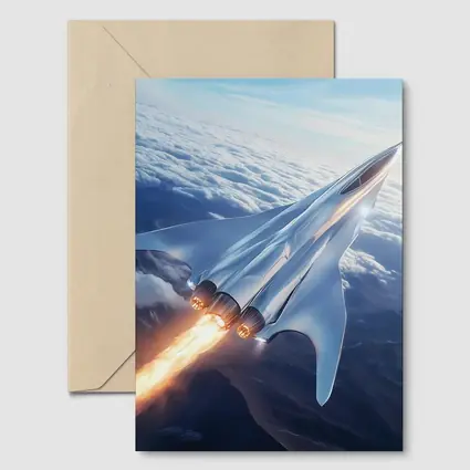Supersonic Jet Flying Above Mountain Clouds