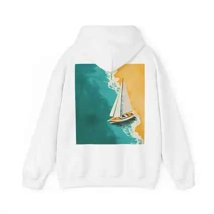 Sailboat Aerial View Teal Ocean Sandy Beach