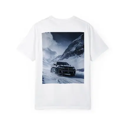 BMW X5 Driving Through Snowy Mountain Pass