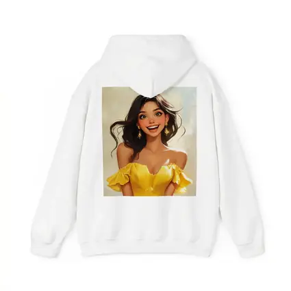 Smiling Girl Yellow Dress Cartoon Art
