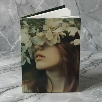 Woman White Flower Crown Dark Moody Portrait