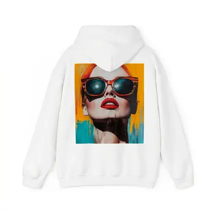 Red Hair Woman Sunglasses Pop Art Yellow