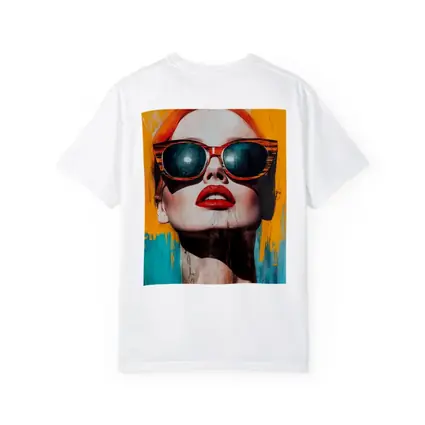 Red Hair Woman Sunglasses Pop Art Yellow