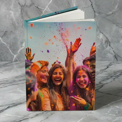 Friends Celebrating Holi Festival Colorful Powder
