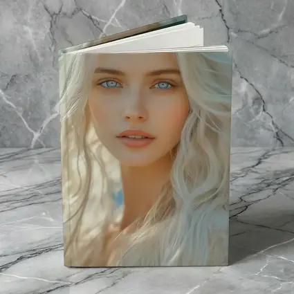 White Hair Blue Eyes Woman Portrait