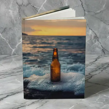 Cold Beer Bottle Ocean Sunset Waves