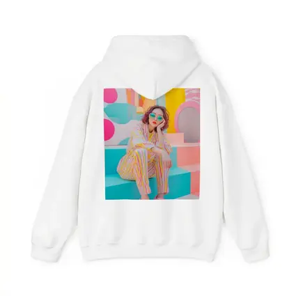 Pastel Fashion Girl Colorful Pop Art Background