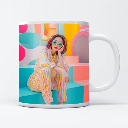 Pastel Fashion Girl Colorful Pop Art Background