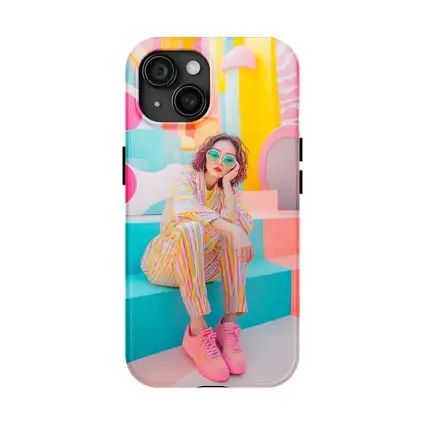 Pastel Fashion Girl Colorful Pop Art Background
