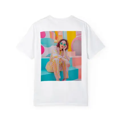 Pastel Fashion Girl Colorful Pop Art Background