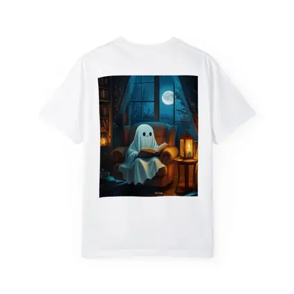 Cute Ghost Reading Book Cozy Night