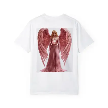 Pink Angel Woman Holding Glowing Orb