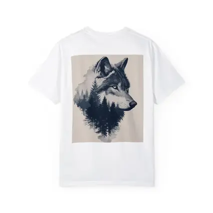 Wolf Double Exposure Pine Forest Art
