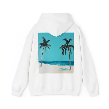 Two Palm Trees Tropical Beach Painting