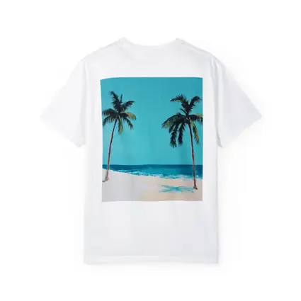 Two Palm Trees Tropical Beach Painting