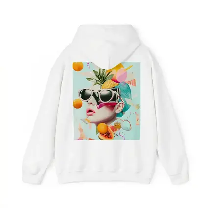 Pop Art Woman Sunglasses Tropical Fruits Collage