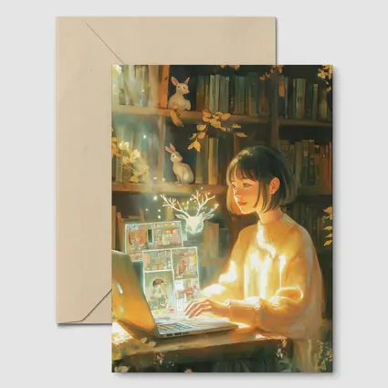 Anime Girl Reading Books Magical Forest