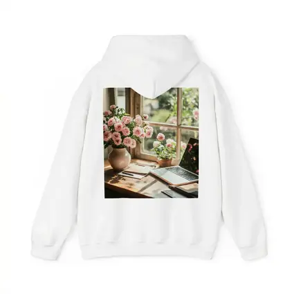 Pink Flowers Desk Window Cozy Home Office