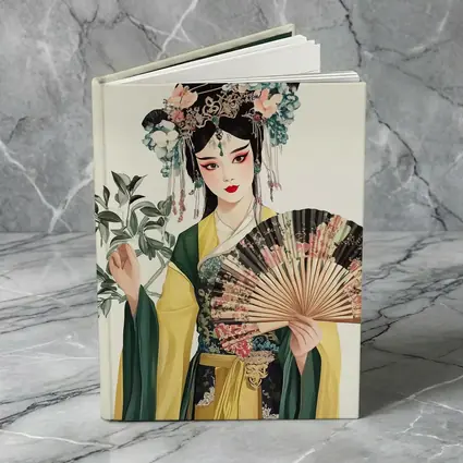 Chinese Opera Performer With Fan Illustration