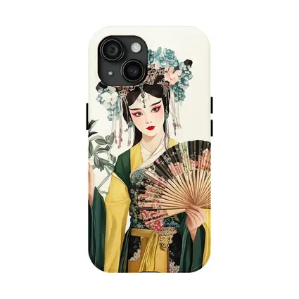 Chinese Opera Performer With Fan Illustration