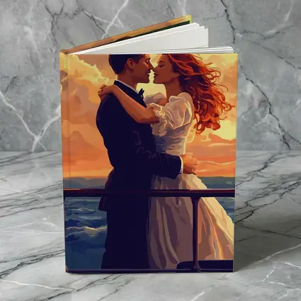 Romantic Couple Embracing at Ocean Sunset