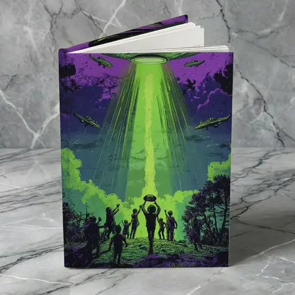 UFO Abduction Green Beam Night Sky