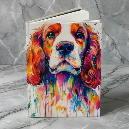 Colorful Cocker Spaniel Watercolor Paint Splash Art