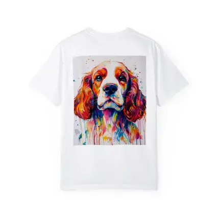 Colorful Cocker Spaniel Watercolor Paint Splash Art