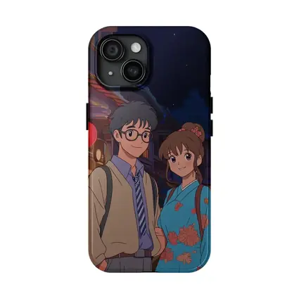 Anime Couple Night Street Red Lanterns