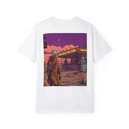 Cyberpunk Anime Figure Abandoned Desert Gas Station