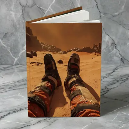 Astronaut Resting On Mars Desert Surface
