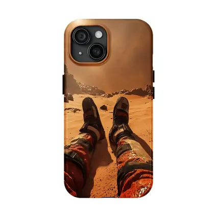 Astronaut Resting On Mars Desert Surface