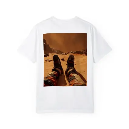 Astronaut Resting On Mars Desert Surface
