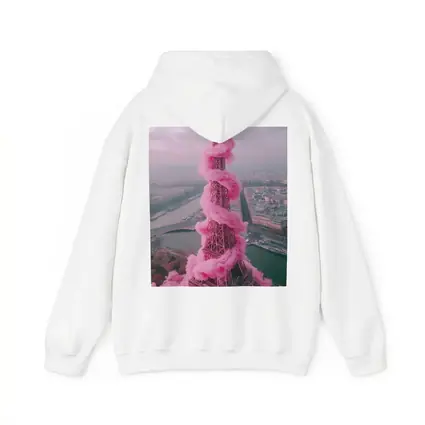 Pink Eiffel Tower Paris Bow Cloud Art
