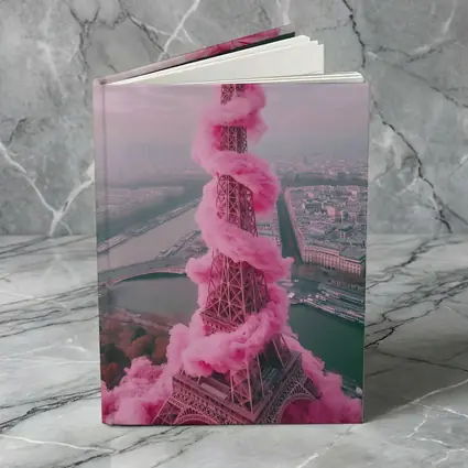 Pink Eiffel Tower Paris Bow Cloud Art