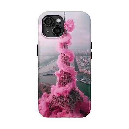 Pink Eiffel Tower Paris Bow Cloud Art
