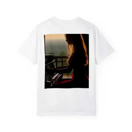 Woman Playing Piano Sunset Golden Light