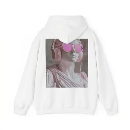 Greek Marble Statue Pink Headphones Sunglasses