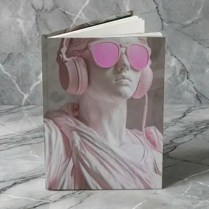 Greek Marble Statue Pink Headphones Sunglasses