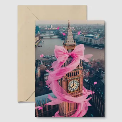 Big Ben Pink Bow London Aerial View