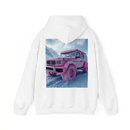 Pink Fur Mercedes G Class Snowy Mountains