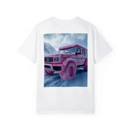 Pink Fur Mercedes G Class Snowy Mountains
